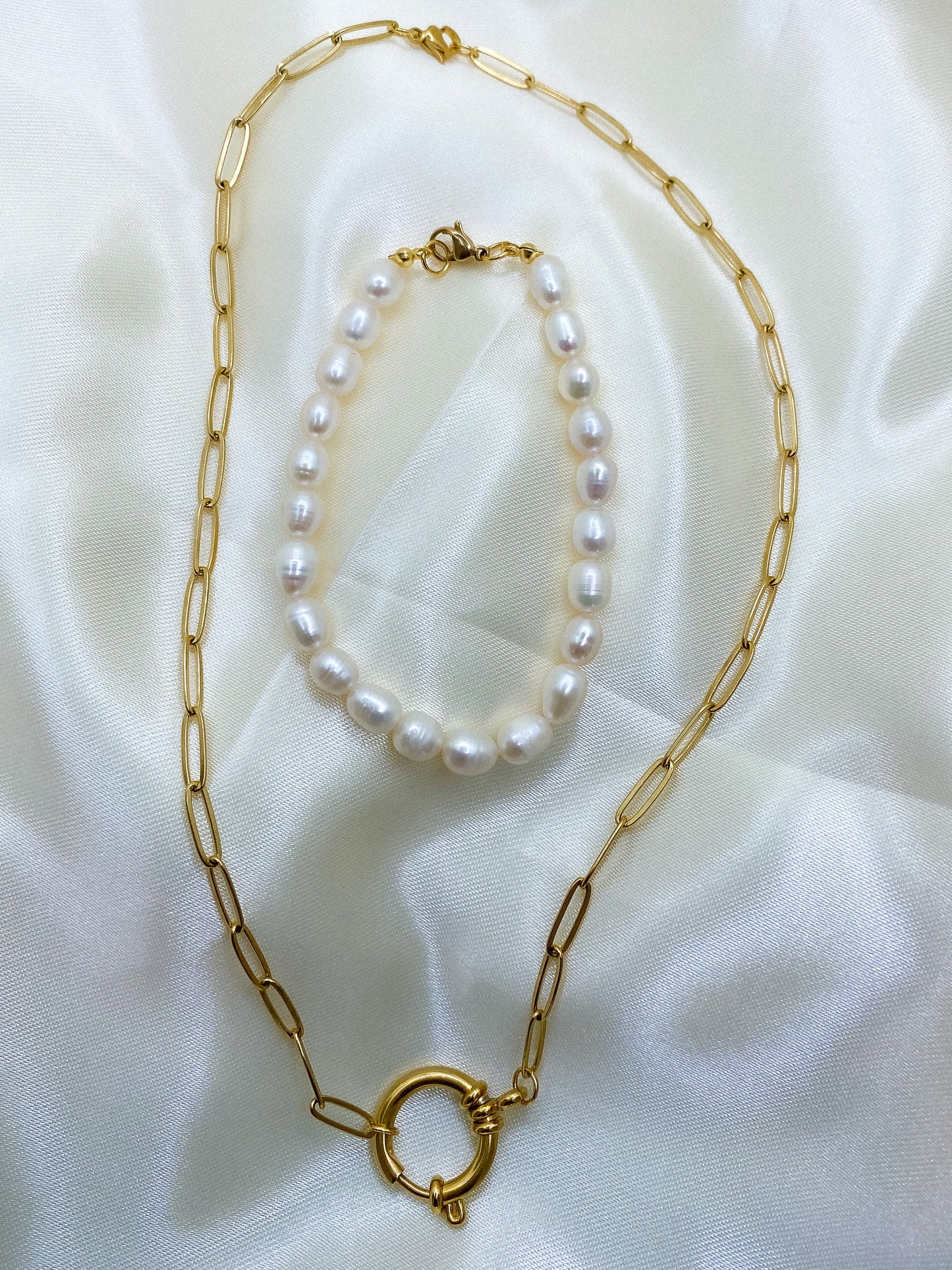 LIBERTÉ | Collier + Bracelet en perles d’eau douce